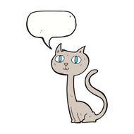 cartoon cat with speech bubble N34