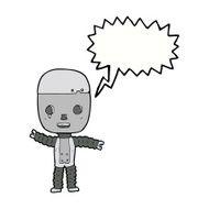 cartoon robot with speech bubble N171