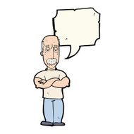 cartoon angry man with mustache speech bubble N9