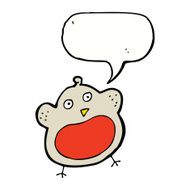 funny cartoon christmas robin with speech bubble N2