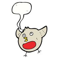 funny cartoon christmas robin with speech bubble N4