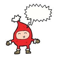 cartoon funny christmas character with speech bubble N5