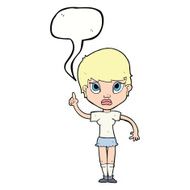 cartoon girl with idea speech bubble N18