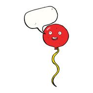 cartoon party balloon with speech bubble