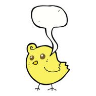 cartoon bird with speech bubble N257