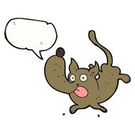 cartoon funny dog with speech bubble N8