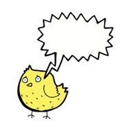 cartoon bird with speech bubble N258