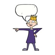 cartoon pointing prince with speech bubble N8