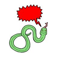 cartoon snake with speech bubble N59