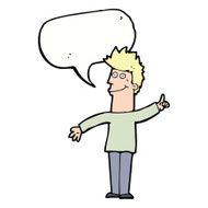cartoon man with idea speech bubble N99