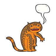 cartoon tiger with speech bubble N4