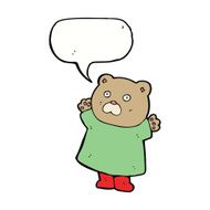 funny cartoon bear with speech bubble N34