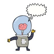 cartoon robot cyborg with speech bubble N9