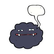 cartoon vampire cloud with speech bubble N5