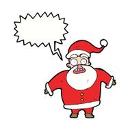 cartoon shocked santa claus with speech bubble N9