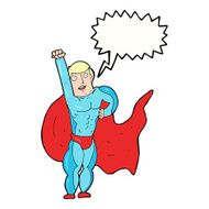 cartoon superhero with speech bubble N21