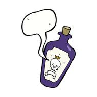 cartoon poison with speech bubble