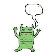 cartoon little monster with speech bubble N27