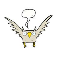 Cartoon owl with speech bubble N60