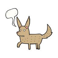 cartoon wild dog with speech bubble N9
