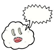 cartoon spooky cloud with speech bubble N9