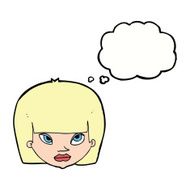 Cartoon Annoyed Woman With Thought Bubble N145