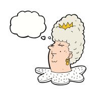 cartoon queen head with thought bubble N9