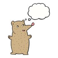 funny cartoon bear with thought bubble N25