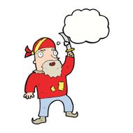 cartoon pirate with thought bubble N8