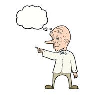 cartoon old man pointing with thought bubble N9