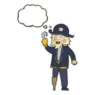 cartoon pirate captain with thought bubble N8