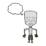 funny cartoon robot with thought bubble N36