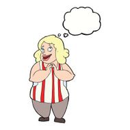 cartoon happy cook with thought bubble N9