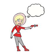 cartoon sci fi girl with thought bubble N7