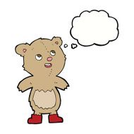 cartoon teddy bear with thought bubble N8