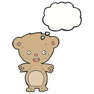 cartoon teddy bear with thought bubble N9