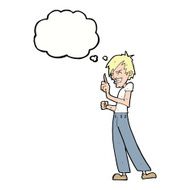 cartoon angry man arguing with thought bubble N9