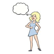 cartoon proud woman with thought bubble N24