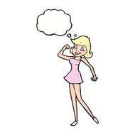 cartoon woman with can do attitude thought bubble N9