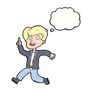 cartoon man with great idea thought bubble N25