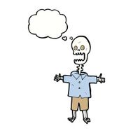 cartoon skeleton with thought bubble N5