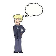 cartoon upperclass man with thought bubble N9