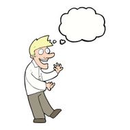 cartoon excited man with thought bubble N56