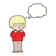 cartoon surprised man with thought bubble N108