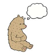 cute cartoon bear with thought bubble