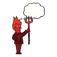 cartoon devil with pitchfork thought bubble N21
