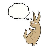 cue cartoon rabbit with thought bubble N9