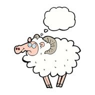cartoon ram with thought bubble