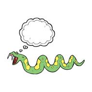 cartoon poisonous snake with thought bubble N5