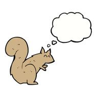 cartoon squirrel with thought bubble N11